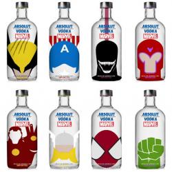 Absolut Vodka Marvel des bouteilles de superhéros