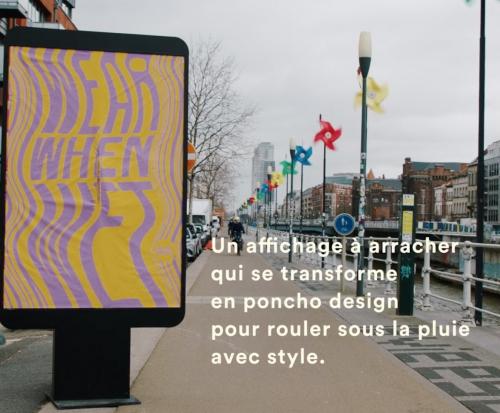 Des pubs qui se transforment en ponchos pour les cyclistes 